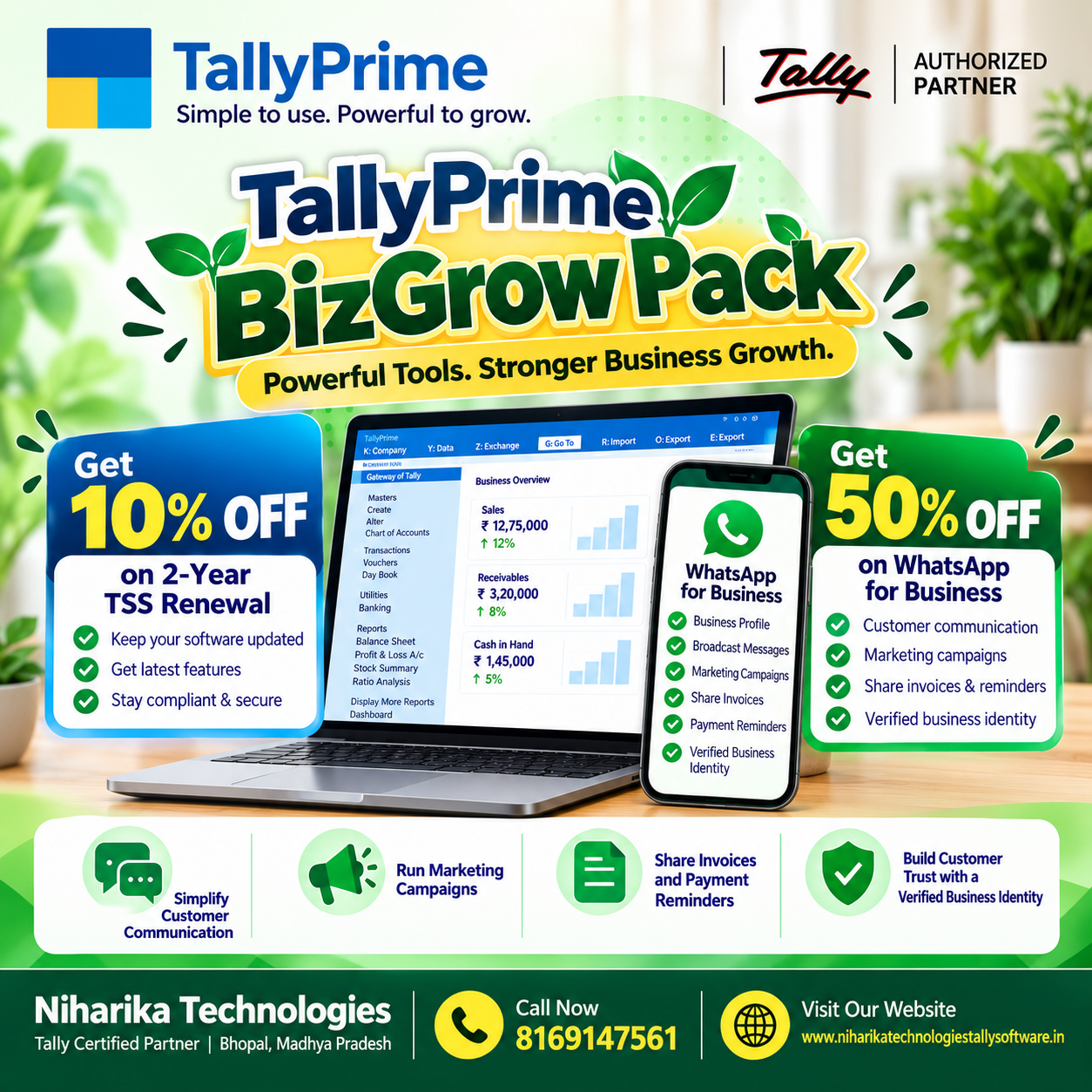 Tally prime bizpack offer for tss and renewal