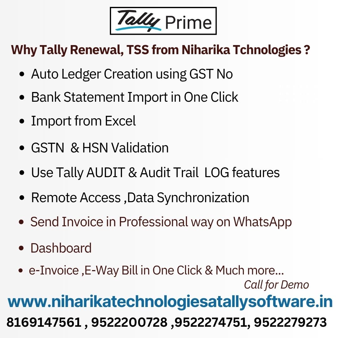 Read more about the article Why Tally Renewal TSS from Niharika Technologies?