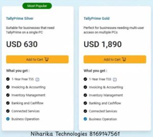 Read more about the article Buy TallyPrime International License Online | Silver $630, Gold $1890 | Niharika Technologies