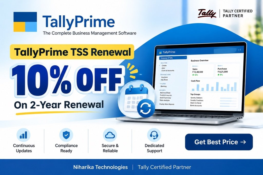 TallyPrime TSS renewal offer 10 percent discount on 2-year renewal